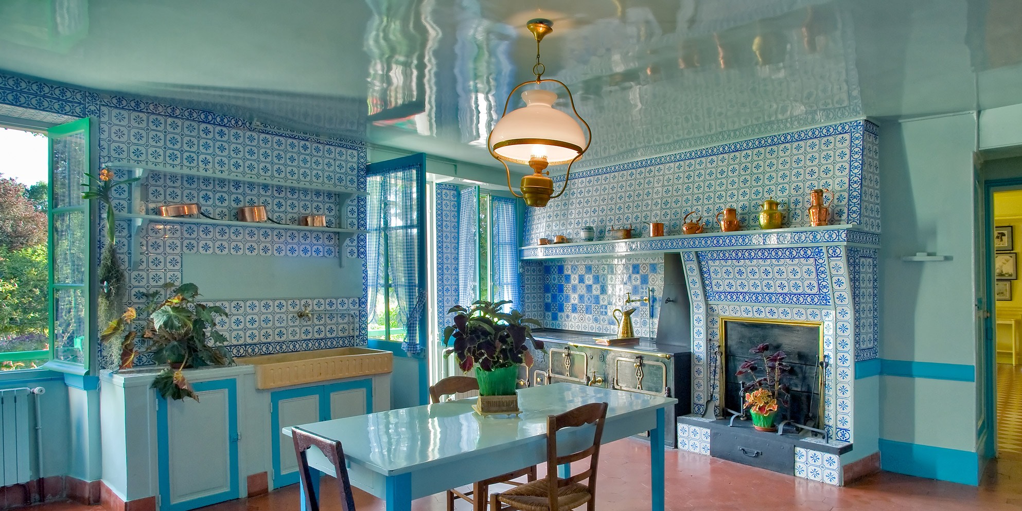 Alice & Claude Monet's restored kitchen in Giverny.