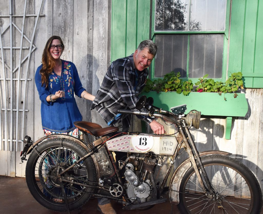 Proud Wife: Dean rode this beautiful 1914 Harley across the country in September. Winning Division 1 in the Cannonball. Riding the oldest motorcycle ever to cross America. And he did it. Video here of Annadel and our Team Vino. 