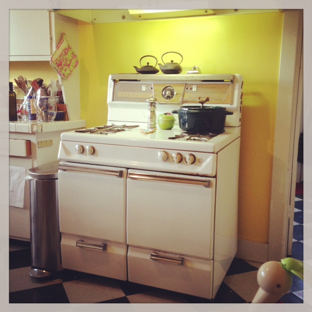 The Old Girl: our Occidental Automatic ca 1941 here in the Farmhouse Kitchen
