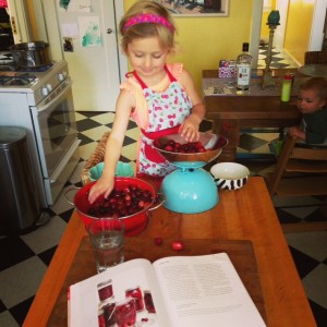 Measuring out Cherries is a perfect job for your little Sous Chef
