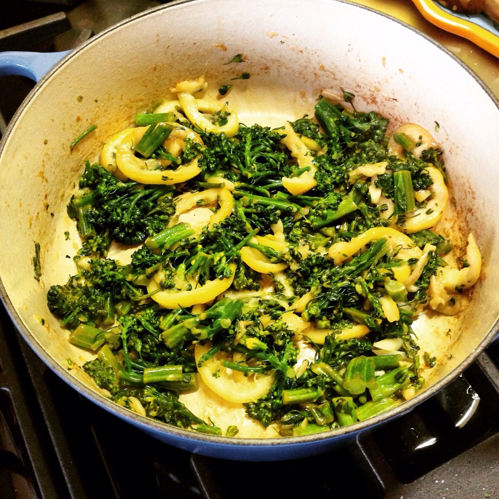 Broccoli Rabe brings the color and green bite.