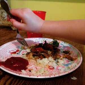 Our kids eat what we eat. No exceptions. But I do let them add ketchup. 